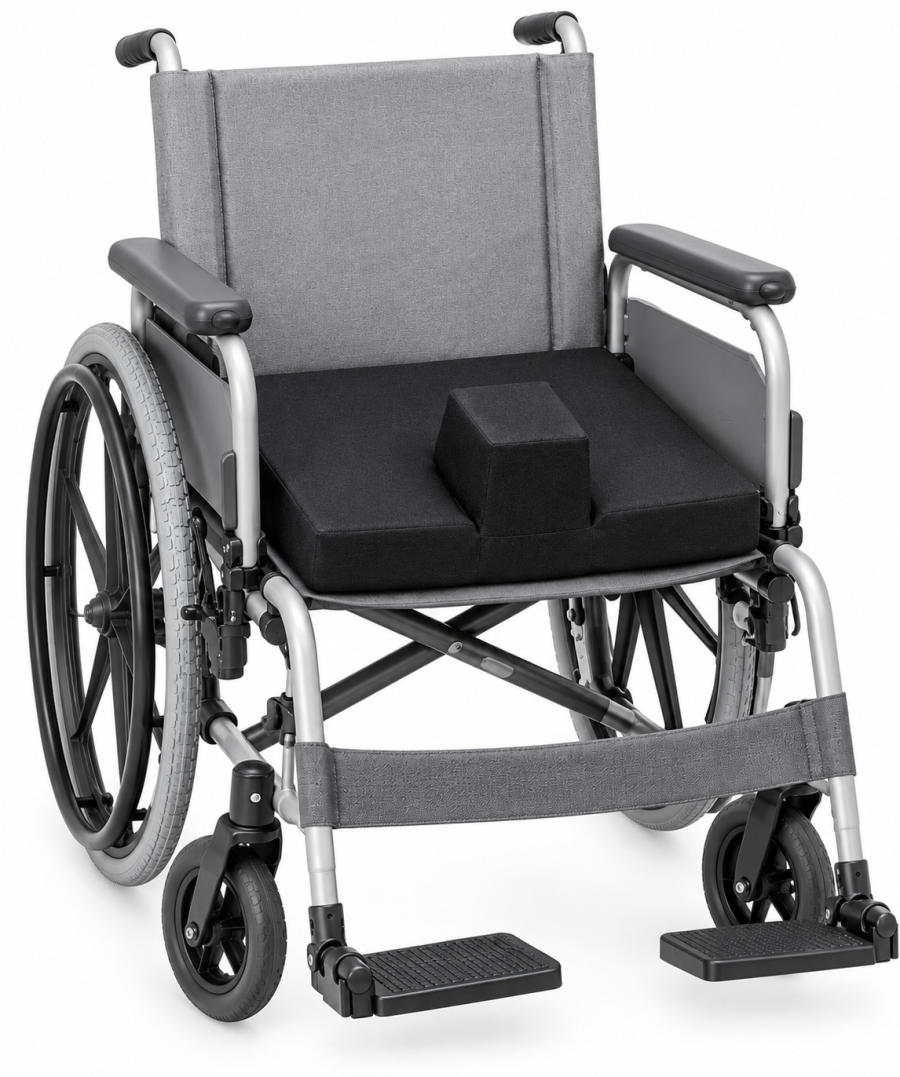 Cojín para silla de ruedas con abductor